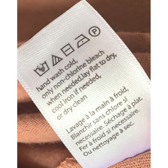 size M Barefoot Dreams Malibu clay/rust V-Neck Linen Cotton tee Short-Sleeve Top - Picture 5 of 6